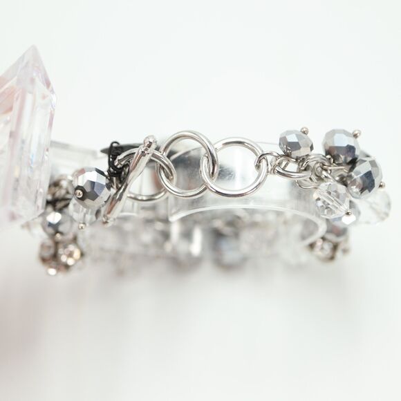 Charming Charlie Sparkle Bead Charm Watch 24mm Silver Loop Bracelet New Battery - Picture 7 of 14